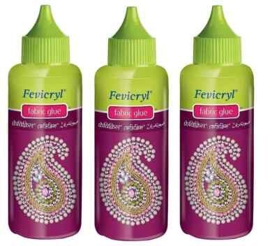 Pack of 3 Pidilite Fabric glue fevicry 80 gm each  best quality