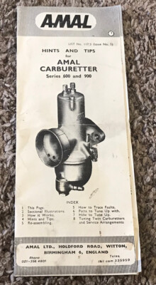 1969 AMAL Carburetter Hints And Tips Brochure, Series 600 & 900