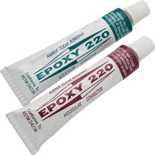 Epoxy 220 Amber-Clear Resin Glue 1/2oz Tubes