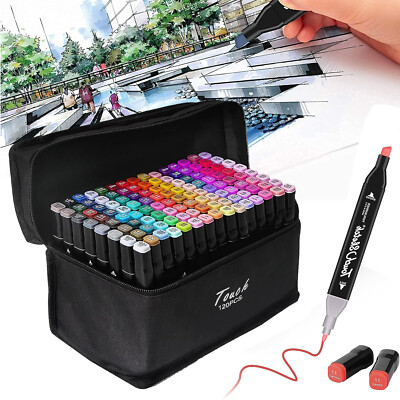 120 Farben Marker Stifte Set mit Doppelköpfiger, Alkoholmarker Set für Manga Neu