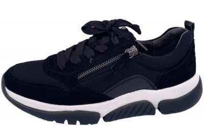 Gabor Rollingsoft Damen Sneaker Nubuk Mesh Schwarz Schuhe 96-938-37 