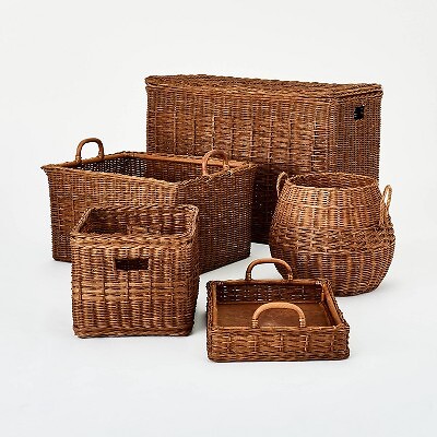 Large Natural Woven Round Basket - Threshold™