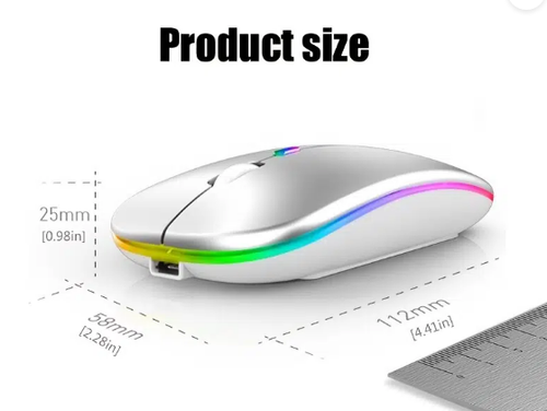 Wireless Mouse Mute Rechargable, For Notebook Desktop - Picture 2 of 5