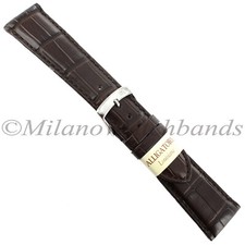 Milano Genuine Alligator Matte Brown Padded Stitched Mens Band 1174-18 20 22 Reg