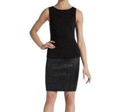 BAILEY 44 ☆ Sleeveless Peplum Dress w/ Faux Snakeskin Skirt ☆ Black ☆ Size Small