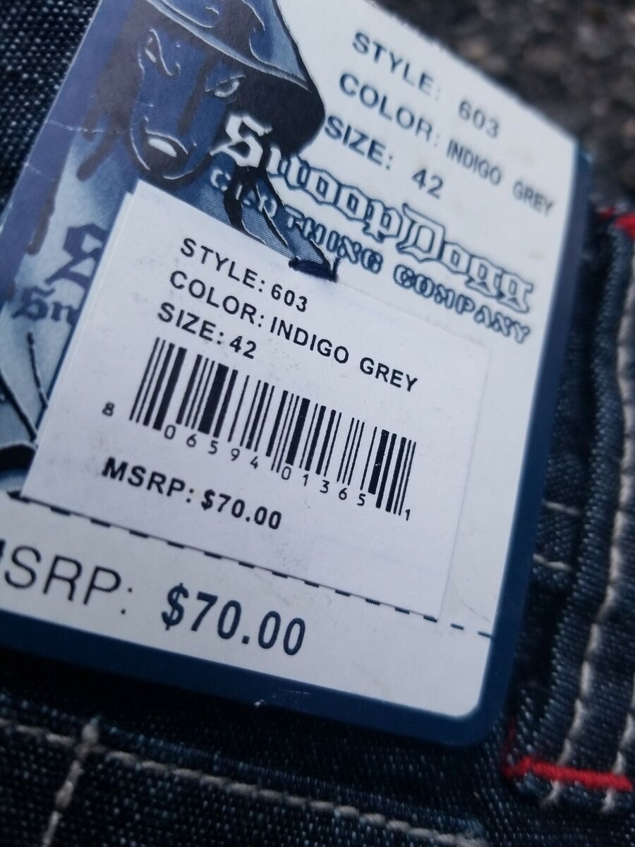Vintage Snoop Dogg Dark INDIGO GREY Denim Jeans 42 X 34 Vintage Snoop Dogg Dark INDIGO GREY Denim Jeans 42 X 34