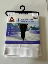 Reebok Women's Warm Performance Base Layer Pants Size 2XL XXL White Brand NEW