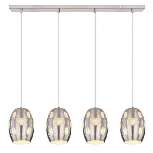 Luce Sala da Pranzo Lampada Pendente 4 Fiamma Cristalli Trasparente H 120cm - Foto 9 di 11