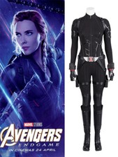 Avengers 4 Black Widow Women Cosplay Costume Superhero Natasha Jumpsuit Boots