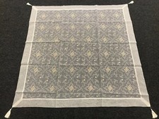 Embroidered Gold Tassel Square Tablecloth Topper 51x51" Square Wedding Bridal