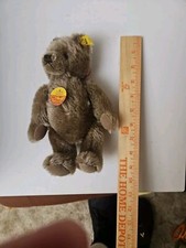 STEIFF 0202/26 ORIGINAL TEDDY BEAR WITH BOW, CARD, TAG, BUTTON
