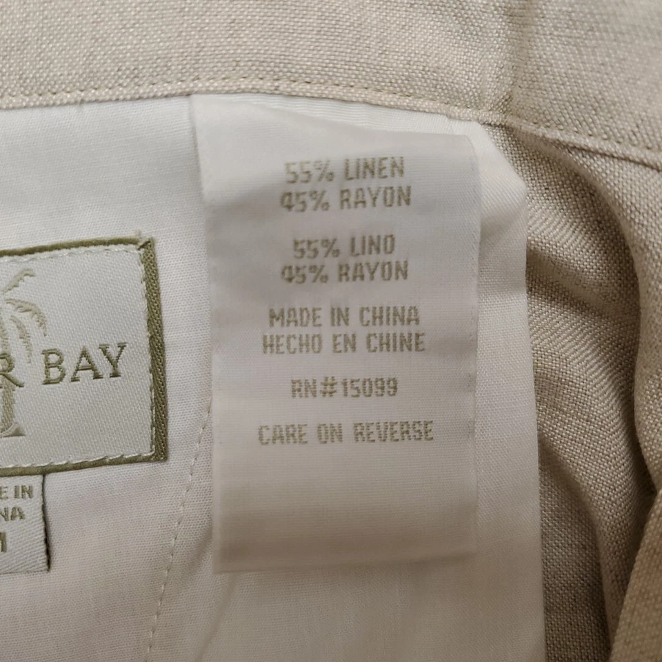 Trader Bay Shorts Mens Medium Beige Linen Blend Lightweight Casual Summer Beach - Image 4 of 4