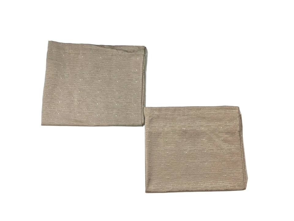 2 Essential Home Textured Curtains Drapes Panels Beige Taupe Light 63" Faux Silk - Image 4 of 4