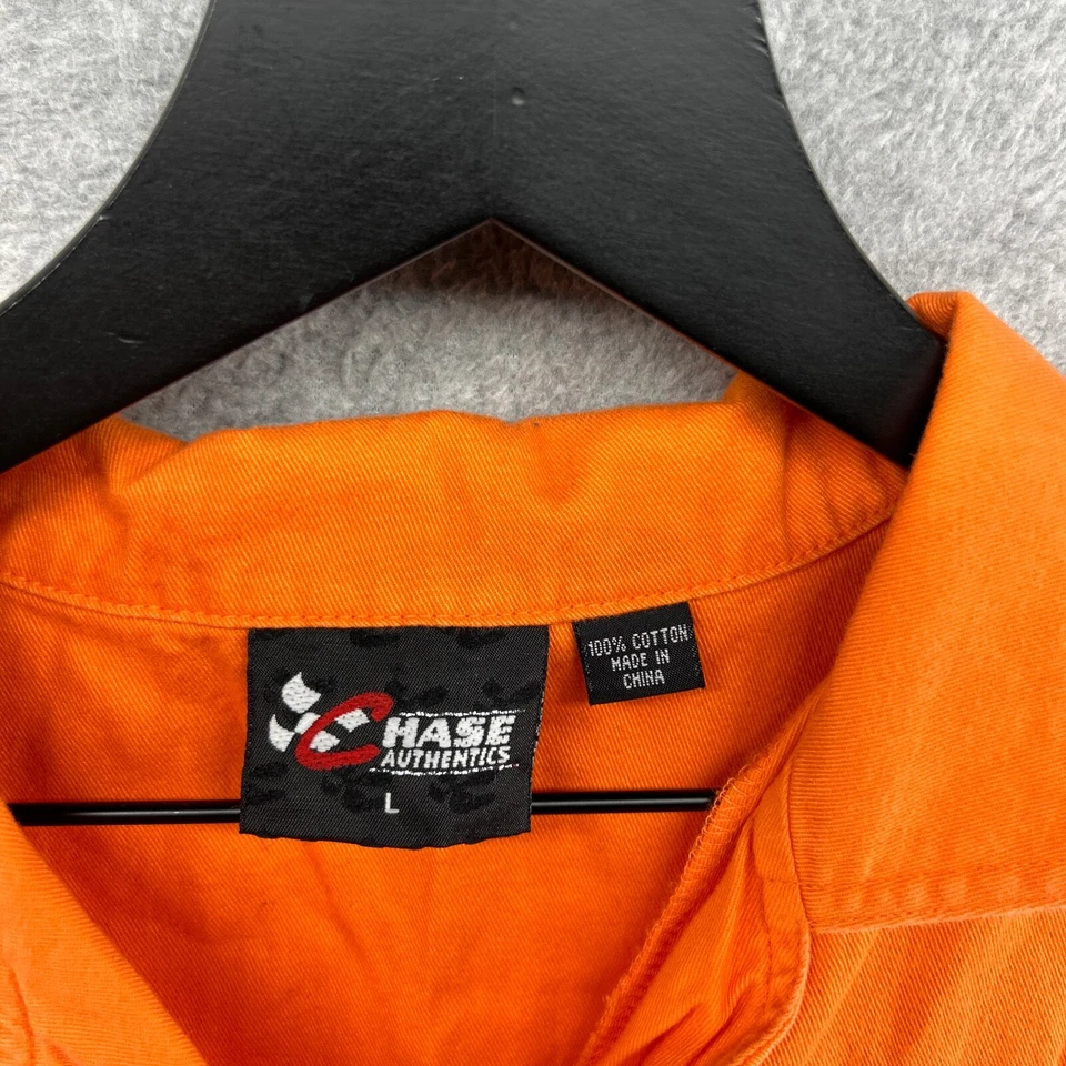 Tony Stewart 20 Button Up Shirt Mens Size Large Orange Sleeveless Nascar - Image 4 of 4