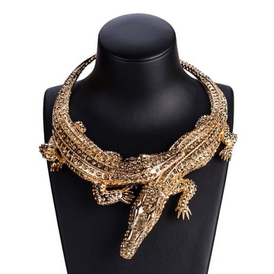 Crocodile Necklace Crystal Alligator 