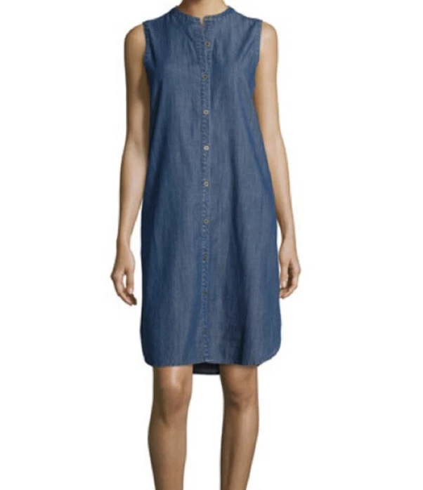 Eileen fisher denim shirt dress cheap
