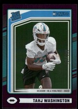 K298 TAHJ WASHINGTON RC 2024 DONRUSS RATED ROOKIE STAT LINE /184 DOLPHINS #346