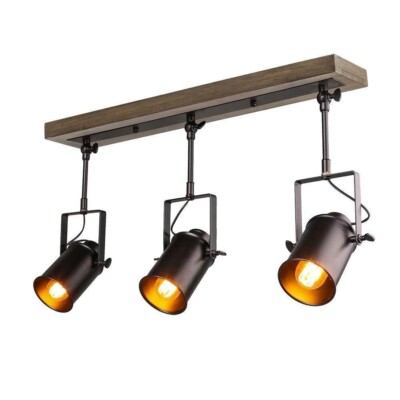 Farmhouse 2 ft. 3-Light Texture Black Spotlights by LNC
