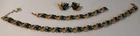 CROWN TRIFARI EMERALD GREEN RHINESTONE NECKLACE bracelet Earrings parure