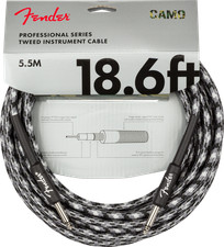 Genuine Fender  Professional Series Instrument Cable, 18.6', Winter Camo
