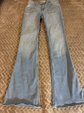 Abercrombie Kids Girls 15/16 High Rise Flare Jeans Blue Pockets Inseam 28 Inches
