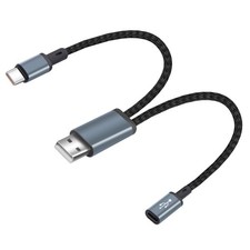 USB to Dual Extension Cable USB Splitter Y Cable 1 in 2 Out Charging and Data...
