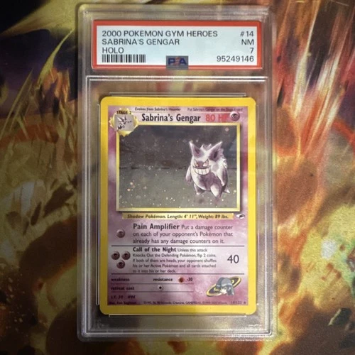 Pokémon Sabrina's Gengar Gym Heroes Holo Rare 14/132 2000 PSA 7
