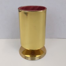 Halesworth Gold Brass Razor Holder Vintage Shaving Stand Pink Lined Bathroom