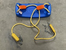 Vintage Little Tikes Swing Blue Seat Yellow Rope Handles Chain 632440 4205 NEW