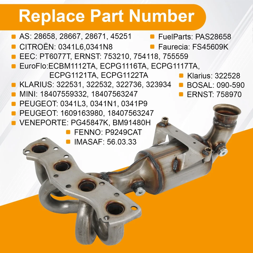 For Peugeot 207/207CC/308/308SW 1.4i 1.6i 07-10 Catalytic Converter 18407563247  - Image 3 of 4