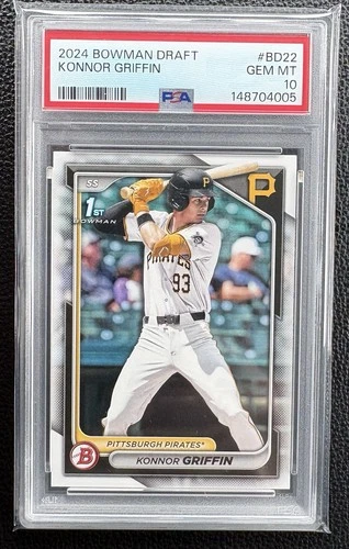 2024 BOWMAN DRAFT KONNOR GRIFFIN 1st RC #BD-22 PSA 10 GEM MINT QTY🔥🔥