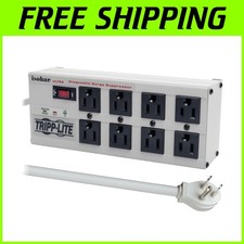 Heavy-Duty 8 Outlet Metal Power Strip - 12ft Cord