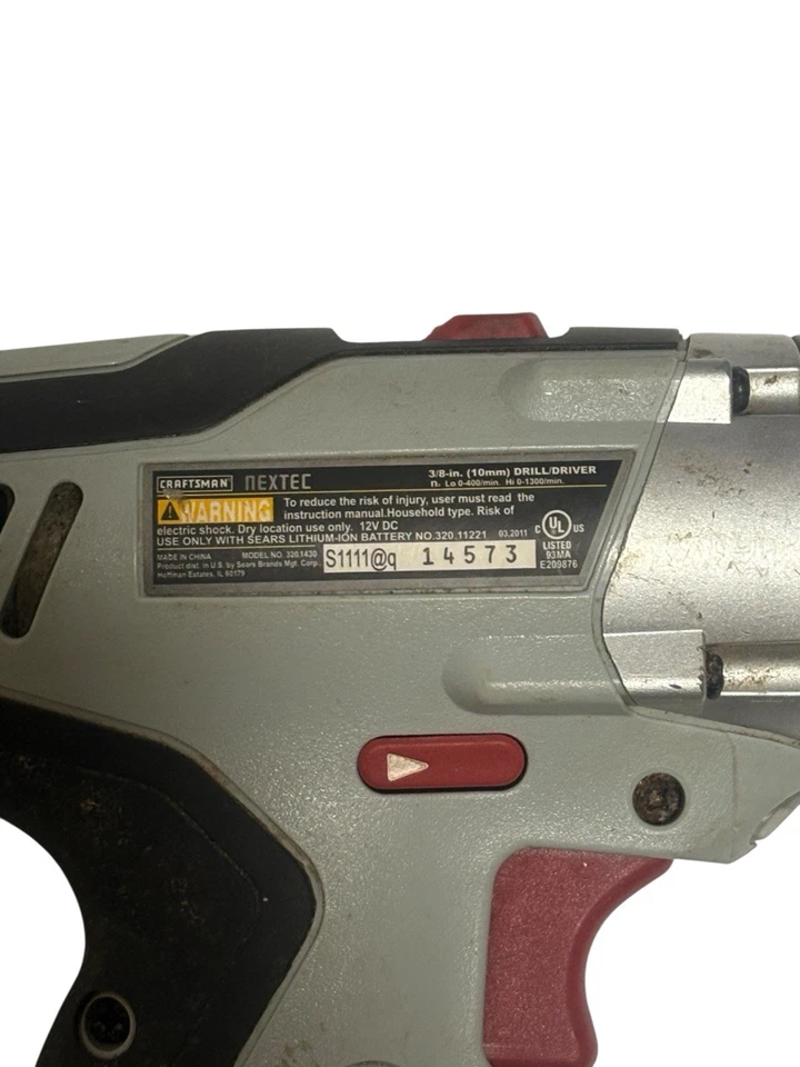 Craftsman Nextec 12V 3/8" (10mm) Drill/Driver Model 320.1430 Tool Only Tested - Image 4 of 4