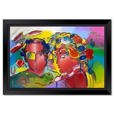 Peter Max, "Zero in Love" Framed One-of-a-Kind Mixed Media, Hand Signed with Reg