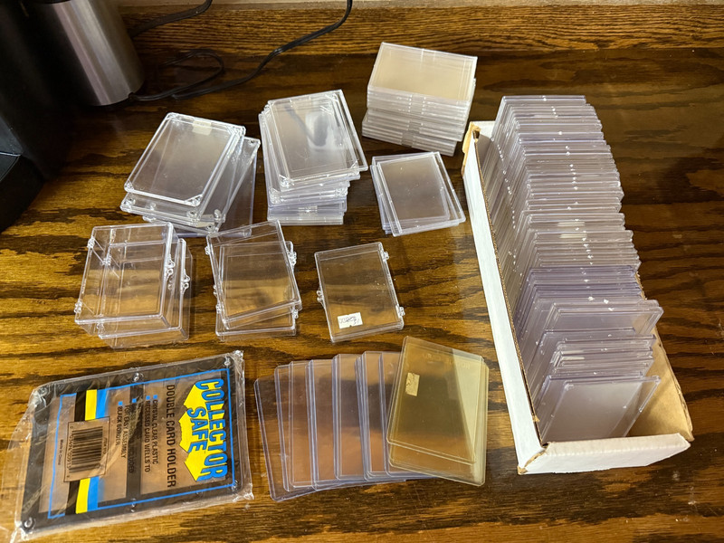 Lot of  Sports Trading Card Case Holders Used - Top Loader Hinged Various Mix