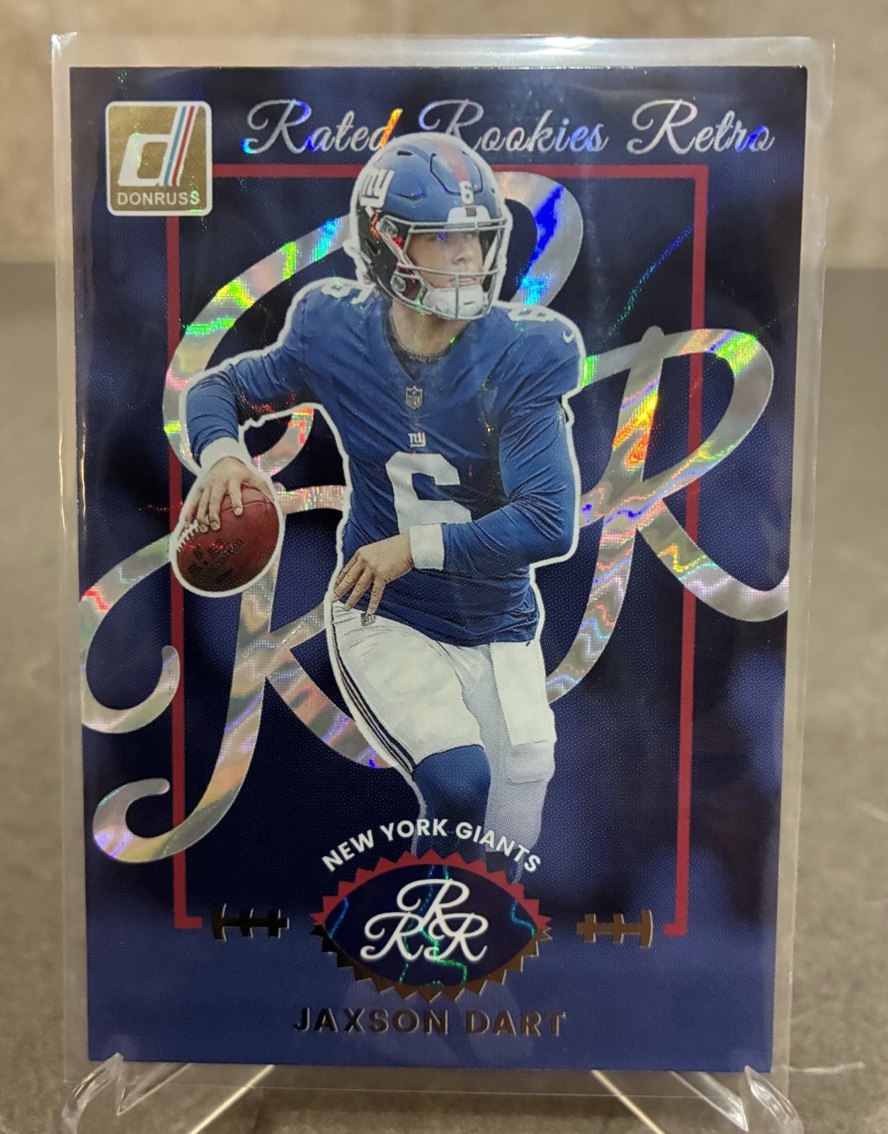 2025 Donruss 1 Jaxson Dart Rated Rookies Retro New York Giants RC