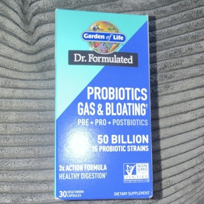 Garden of Life Dr. Formulated Probiotics Gas & Bloating 50B 30 Caps exp 6/26