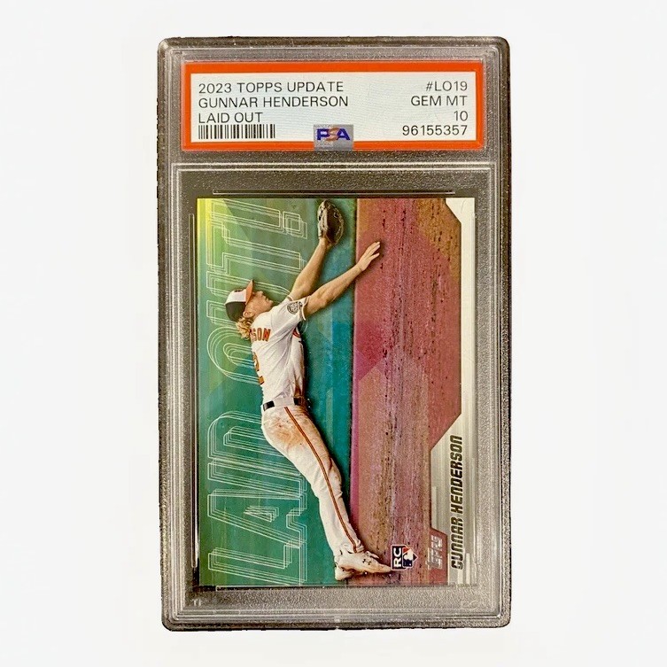 PSA GEM MT 10-Gunnar Henderson Rookie 2023 Topps Update - Laid Out #LO19 RC GEM! view 2