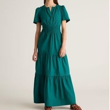 Maxi abito donna a strati in popeline 100% cotone biologico cotogna L giardino verde fumè