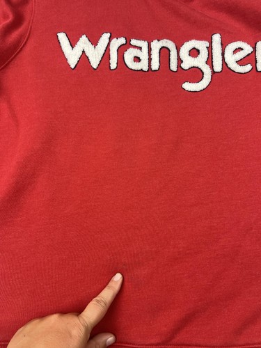 Wrangler Sweatshirt Herren Large rot Chenille Logo Rundhals Pullover gestreift - Bild 9 von 16