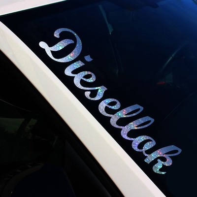 Frontscheibenaufkleber Diesellok Flakes Silber Hologramm Sticker Tuning FS123
