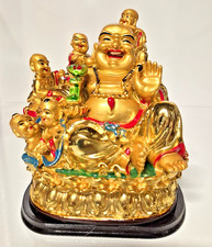 Feng Shui Buddha Budai – Lachender Buddha „Happy Buddha“ in Gold  Höhe ca. 16 cm