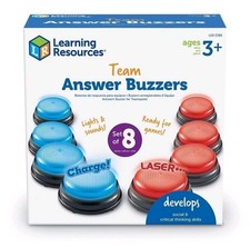 Learning Resources Team Answer Buzzers Set Of 8 For Quiz, Family Game, Sounds