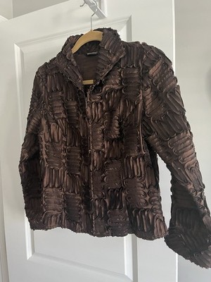 Samuel Dong Light Weight Textured Zippered Blaser / Jacket Size 4