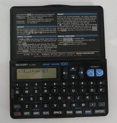 Sharp EL-6160 Memo Master 100 + Box + Anleitung - funktionstüchtig mit neuen Batterien