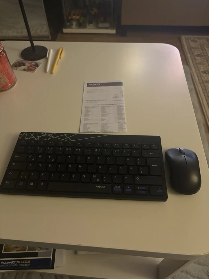 Rapoo 8000M kabelloses Multi-Mode Deskset Tastatur & Maus schwarz DE-Layout - Bild 3 von 3