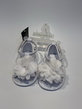 Laura Ashley Baby Girls White Flower Sandals Size 4 Infant NWT