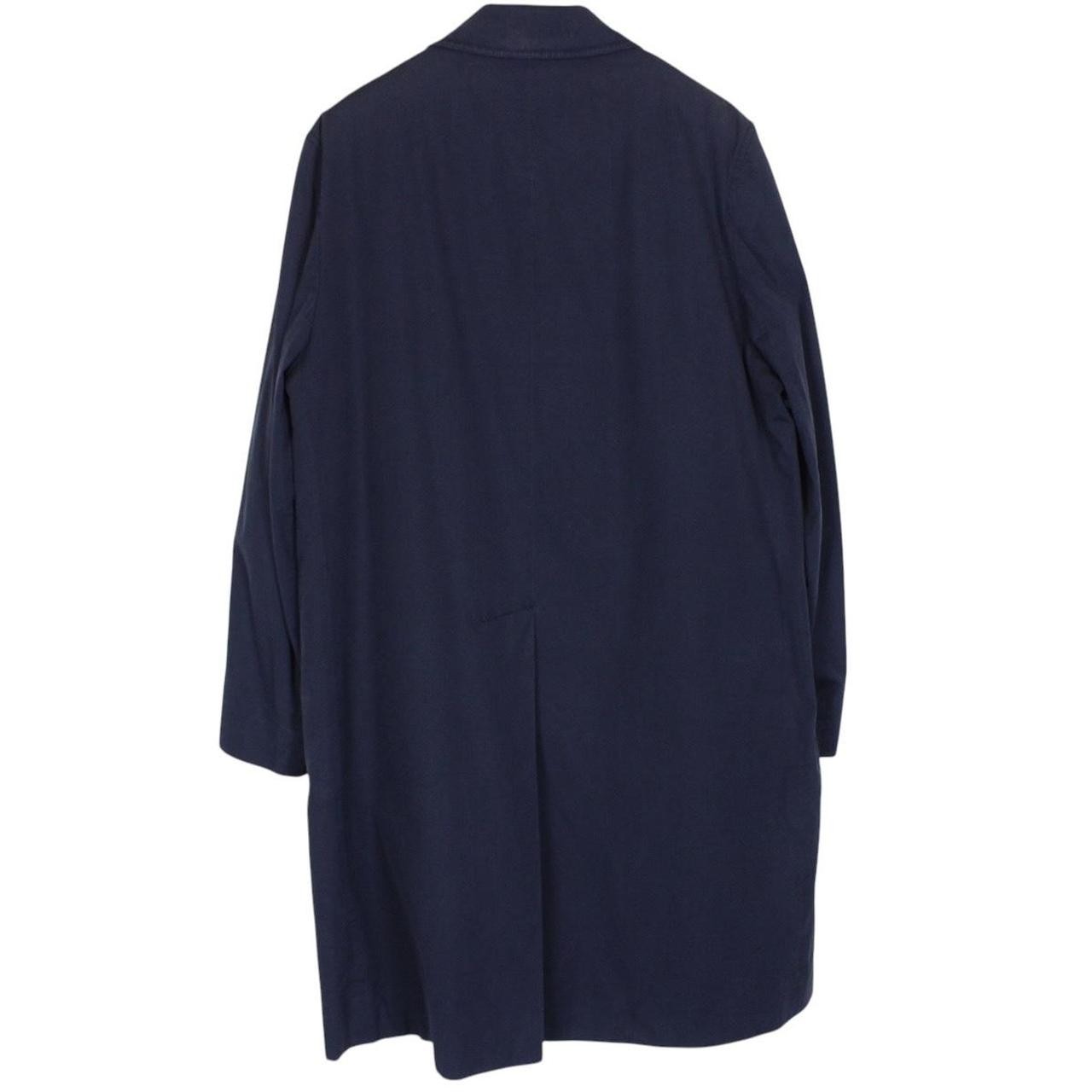 Vintage 80s Aquascutum Navy Blue Aqua 5 Cotton Blend Single Breasted Trench Coat image 2