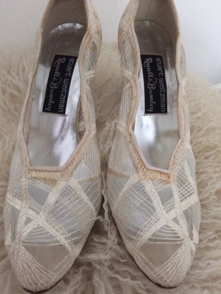 WEDDING SHOES STUART WEITZMAN VINTAGE IVORY LACE BRIDAL SHOE 39