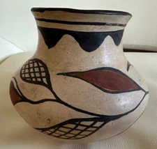Vintage Polychrome ACOMA PUEBLO POTTERY JAR   6.5" X 6.25"
